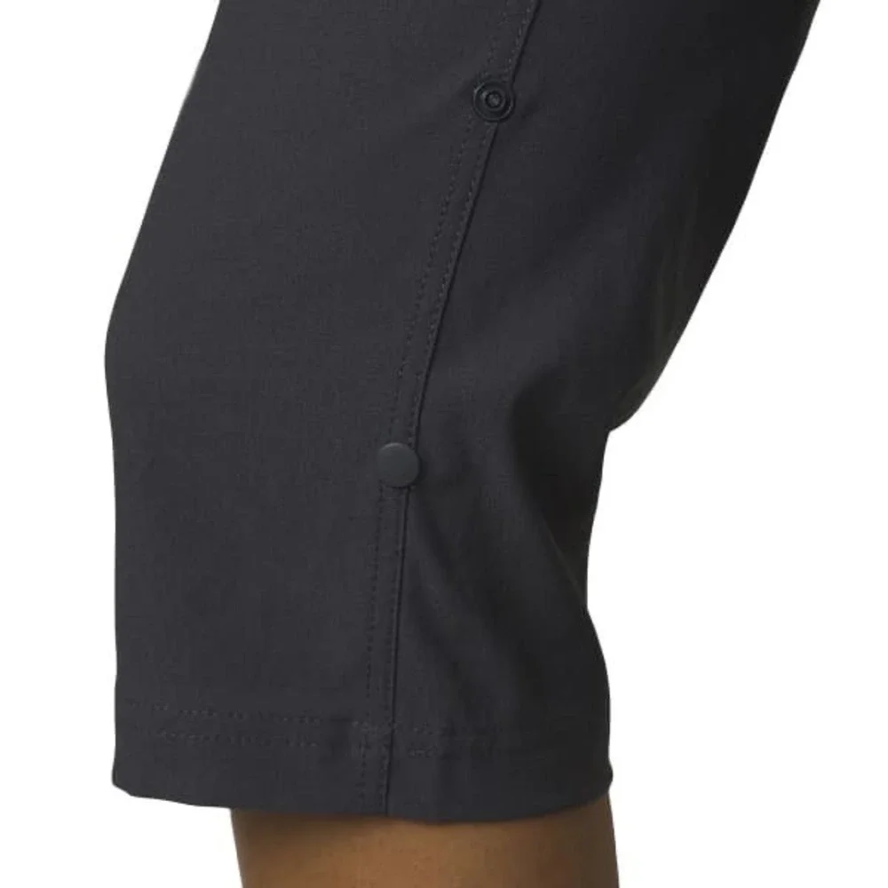 Prana Womens 2 Halle II Roll-Tab Capri Bermuda Shorts Grey Hiking Outdoor ReZion
